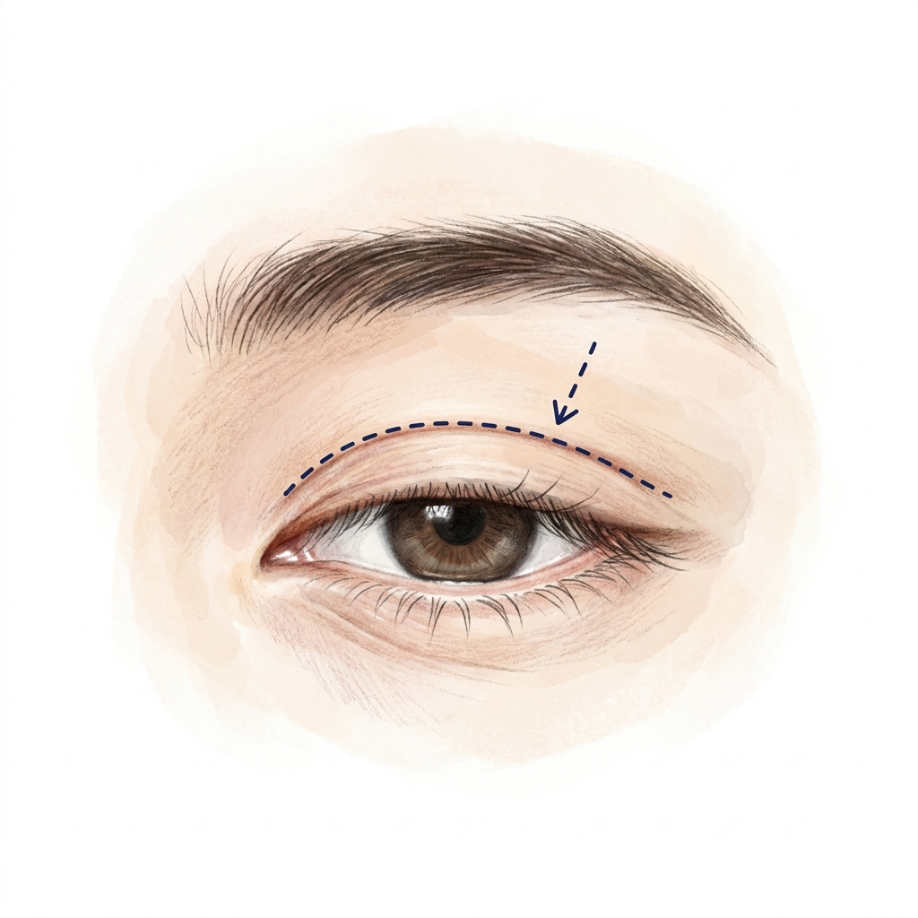 Step 2 — Illustration of the incision line design for elevator muscle access