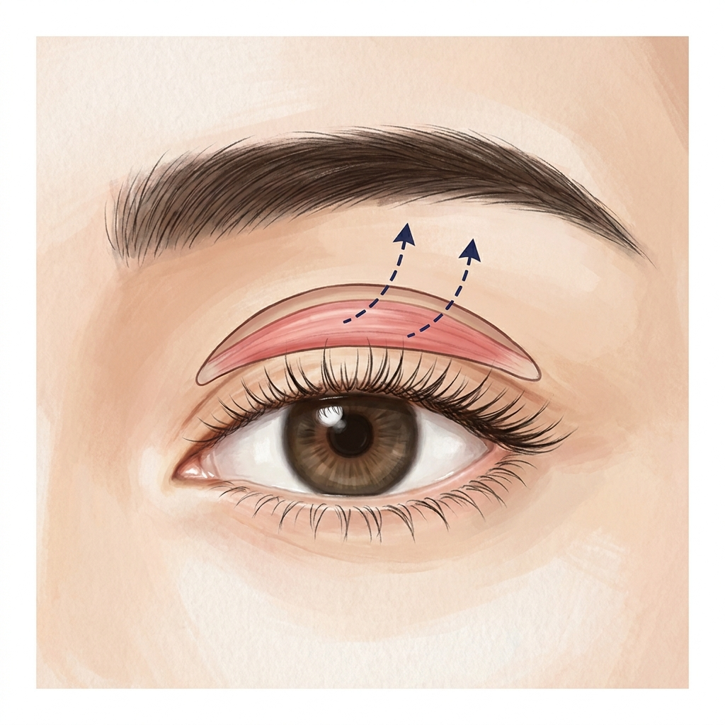 Step 3 — An illustration designing sharp lines by precisely adjusting the elevator muscles